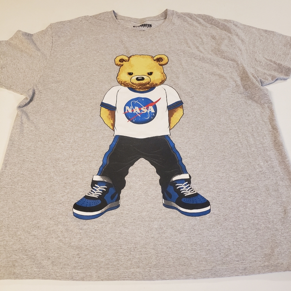 Gray NASA bear graphic tee shirt size 2XL